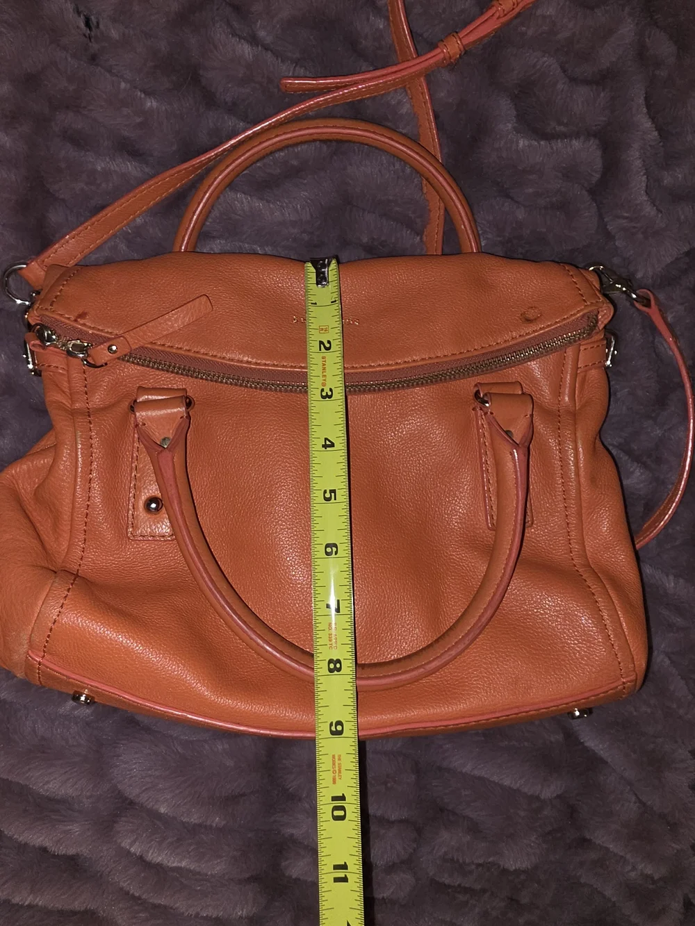 kate spade orange leather shoulder satchel with crossbody strap